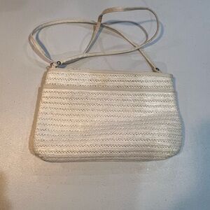 👜 Vintage 80s White Woven Women’s Bag